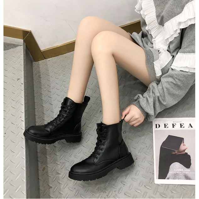 Boot nữ cổ ngắn đế 3 phân-Bốt nữ Martins phong cách Boots Ulzzang năng động da trơn bền đẹp TẶNG KÈM Mask dưỡng ẩm da | WebRaoVat - webraovat.net.vn