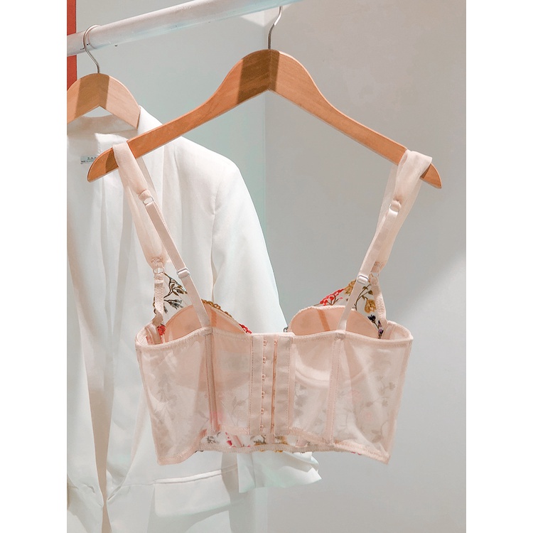 Áo Corset Vintage Thêu Hoa Kiểu Pháp Gợi Cảm -- 210321