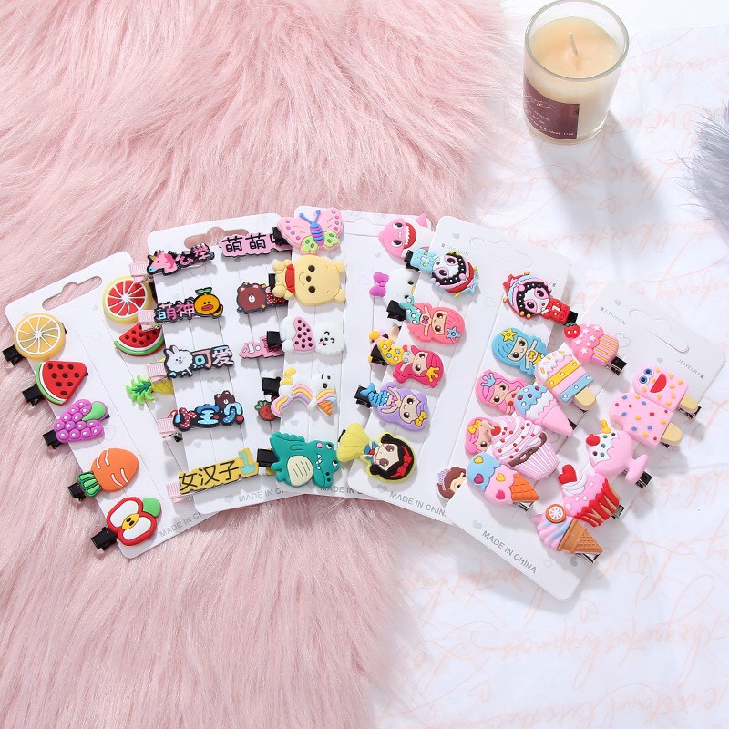 Set 10 kẹp tóc siêu cute cho bé gái