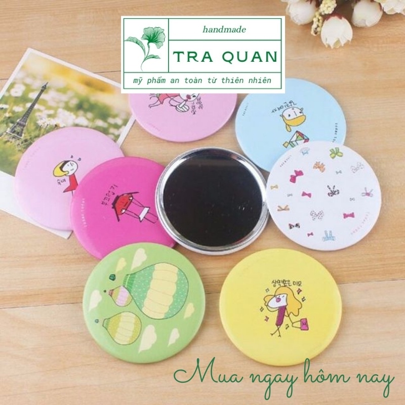 Gương Trang Điểm Mini Siêu Cute Cầm Tay Bỏ Túi Hàn Quốc Tiện Lợi