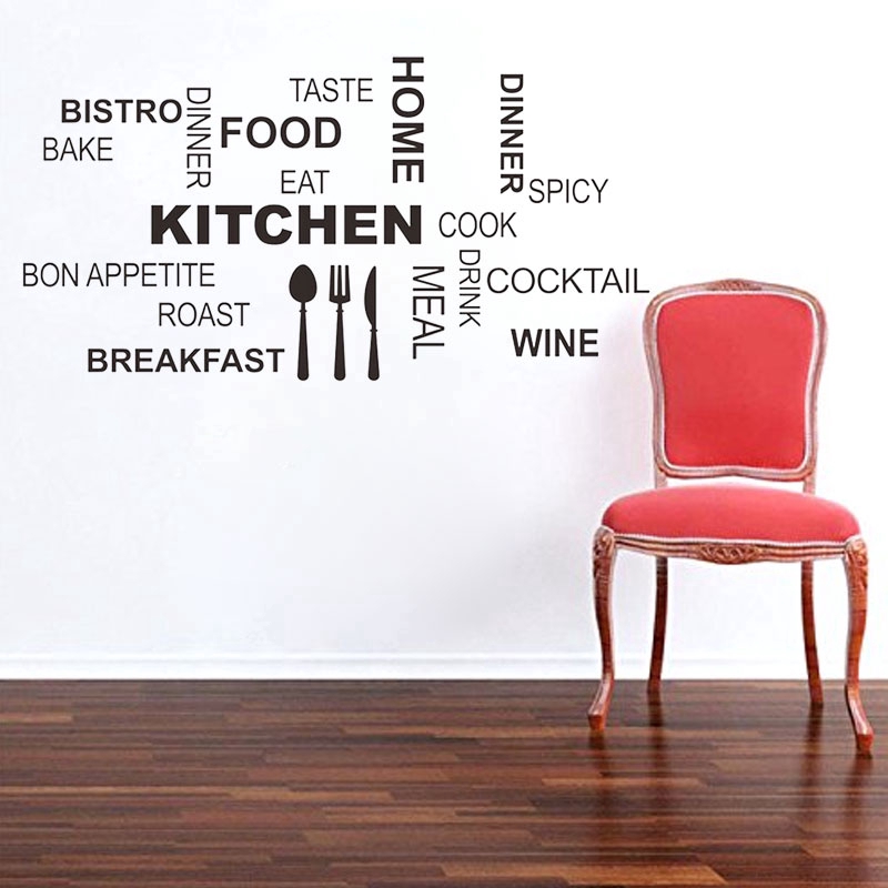 Miếng dán tường chất liệu PVC họa tiết chữ tiếng anh dành cho trang trí nhà cửa DIY K4Z5