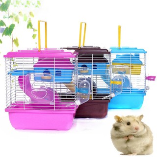 Lồng Nuôi Chuột Hamster Hai Tầng Trong Suốt Xinh Xắn