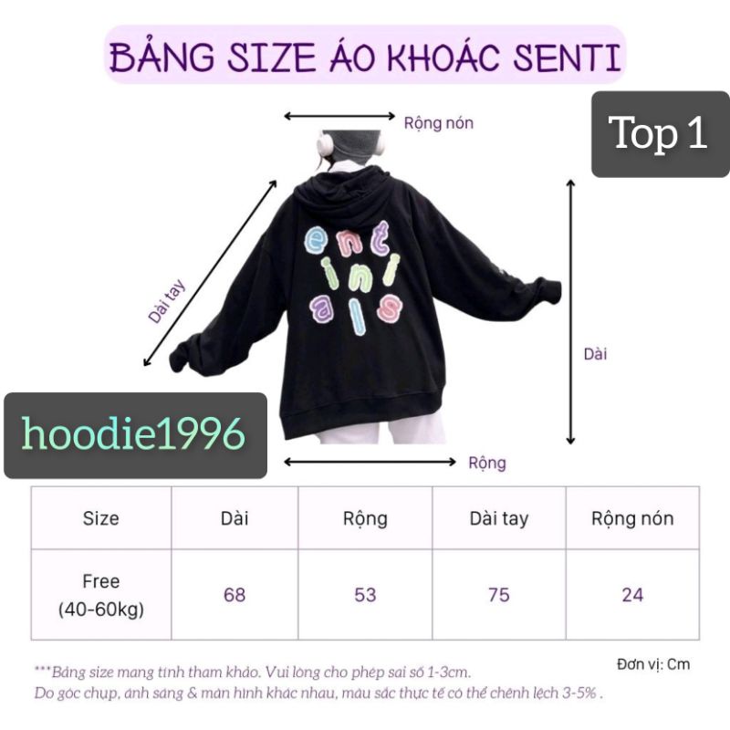 Áo khoác nỉ Áo KHOÁC Hoodie SENTI Ulzzang Unisex - hoodie1996 hottrend 2023