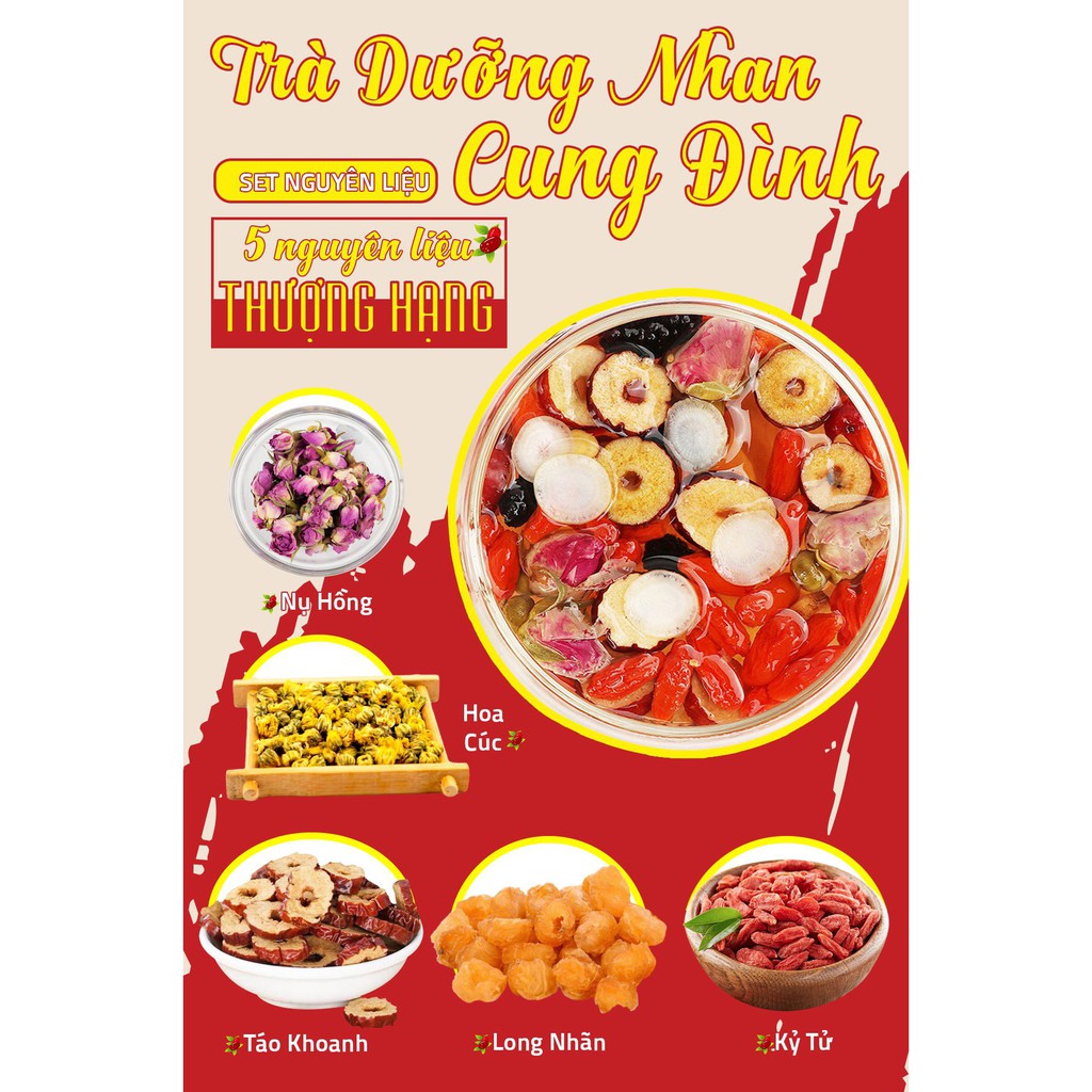 [Mã 267FMCGSALE giảm 8% đơn 500K] TRÀ DƯỠNG NHAN CUNG ĐÌNH thanh lọc cơ thể, đẹp da, dễ ngủ, giữ dáng | BigBuy360 - bigbuy360.vn