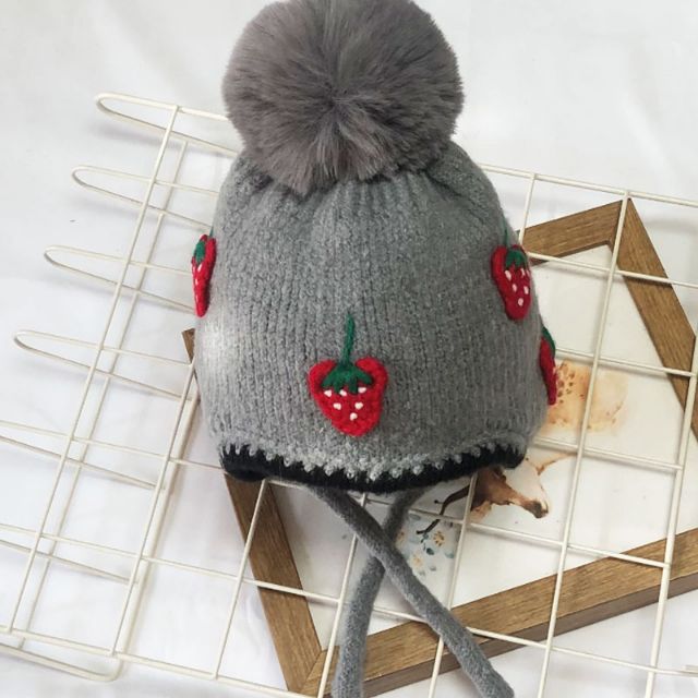 Mũ Len Quả Dâu  Cho Bé 1Tuổi - 4 Tuổi
