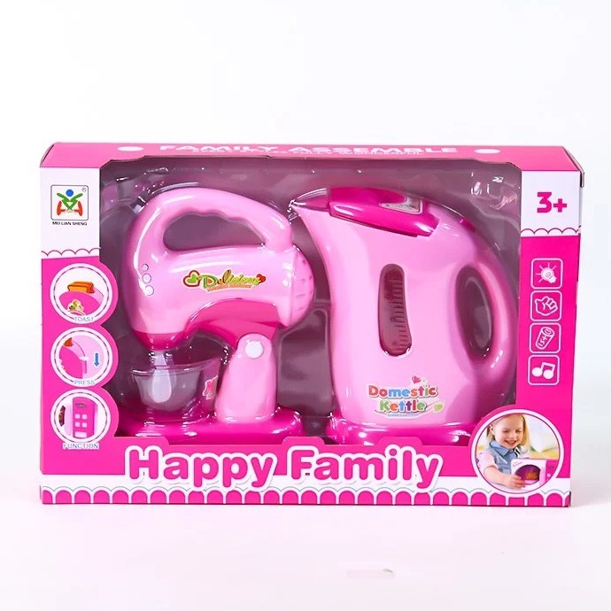 Đồ chơi bé gái tiNiToy nhà bếp máy trộn bột + ấm nước màu hồng Value toys LS8290