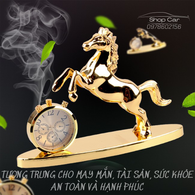 Nước Hoa Ô Tô Tượng Con Ngựa Có Đồng Hồ - Mã Đáo Thành Công