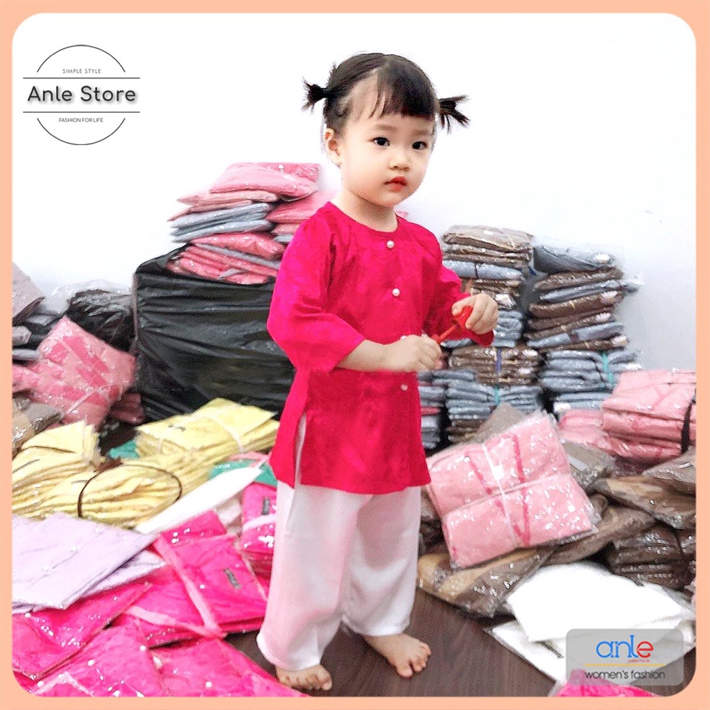 Áo Bà Ba Bé Gái Lụa Gấm Mềm Mịn,Bán Riêng Áo, Riêng Quần, đồ lam đi chùa cho bé siêu dễ thương, đáng yêu