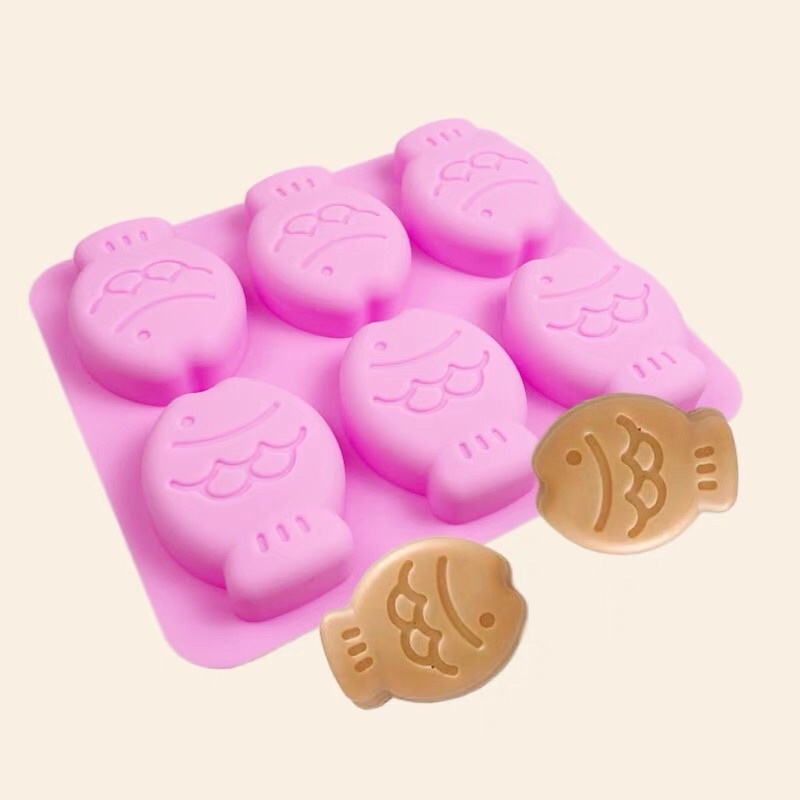 Khuôn silicon làm bánh, thạch, pudding, 6 hình cá