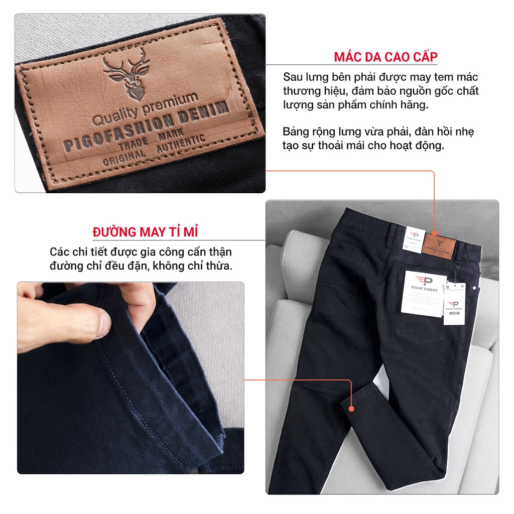 Quần kaki nam jean co giãn dáng regular FIT cao cấp PIGOFASHION - SPMQKKJ02