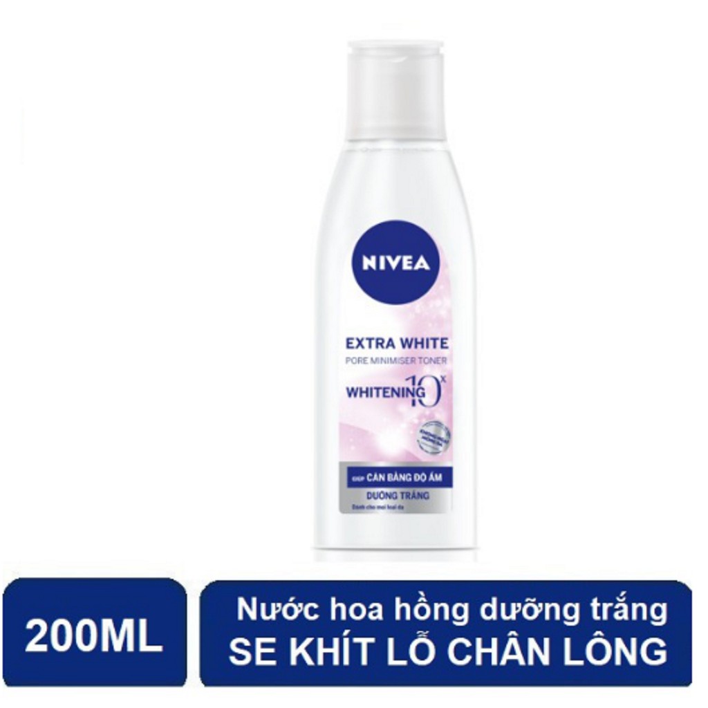 Nước hoa hồng Nivea giúp dưỡng trắng da & se khít lỗ chân lông (200ml)