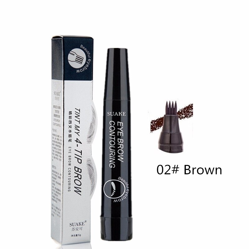 [Hàng mới về] Bút Kẻ Lông Mày Dạng Lỏng Thiết Kế 4 Ngòi Tạo Hiệu Ứng 3d Tự Nhiên