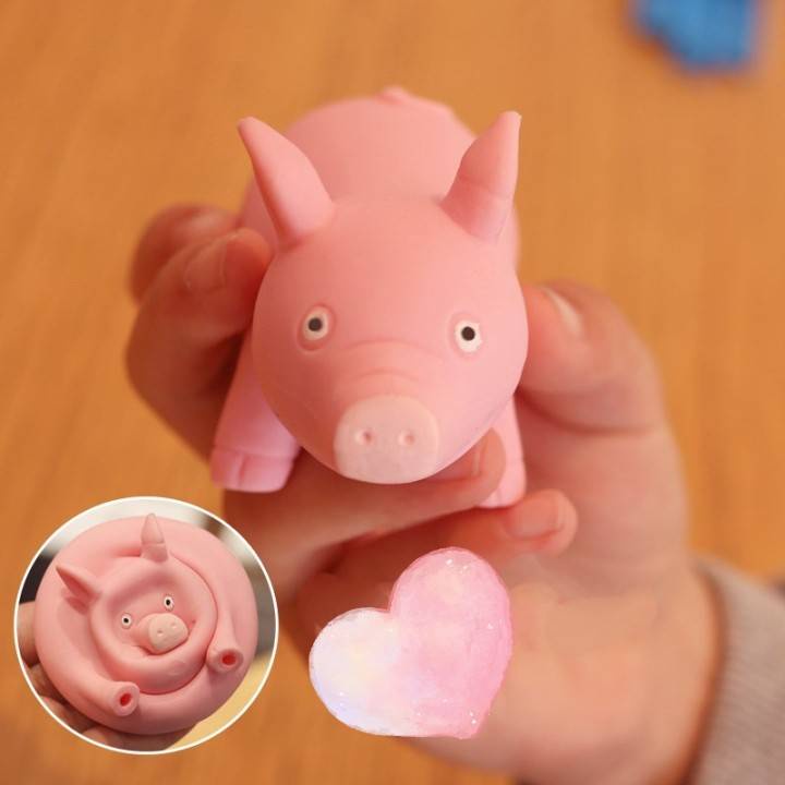 Đồ chơi bóp nắn co giãn tốt giảm căng thẳng hình chú heo hồng đáng yêu