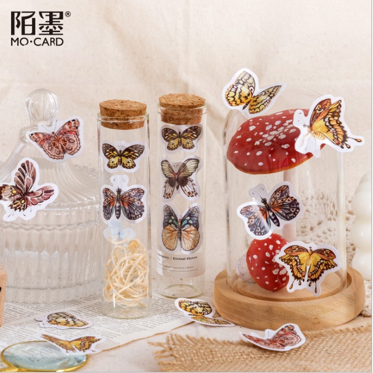 Hộp 45 miếng dán, Sticker trang trí thiệp, sổ, đồ dùng cá nhân chủ đề CÂY VÀ HOA độc lạ BAG U