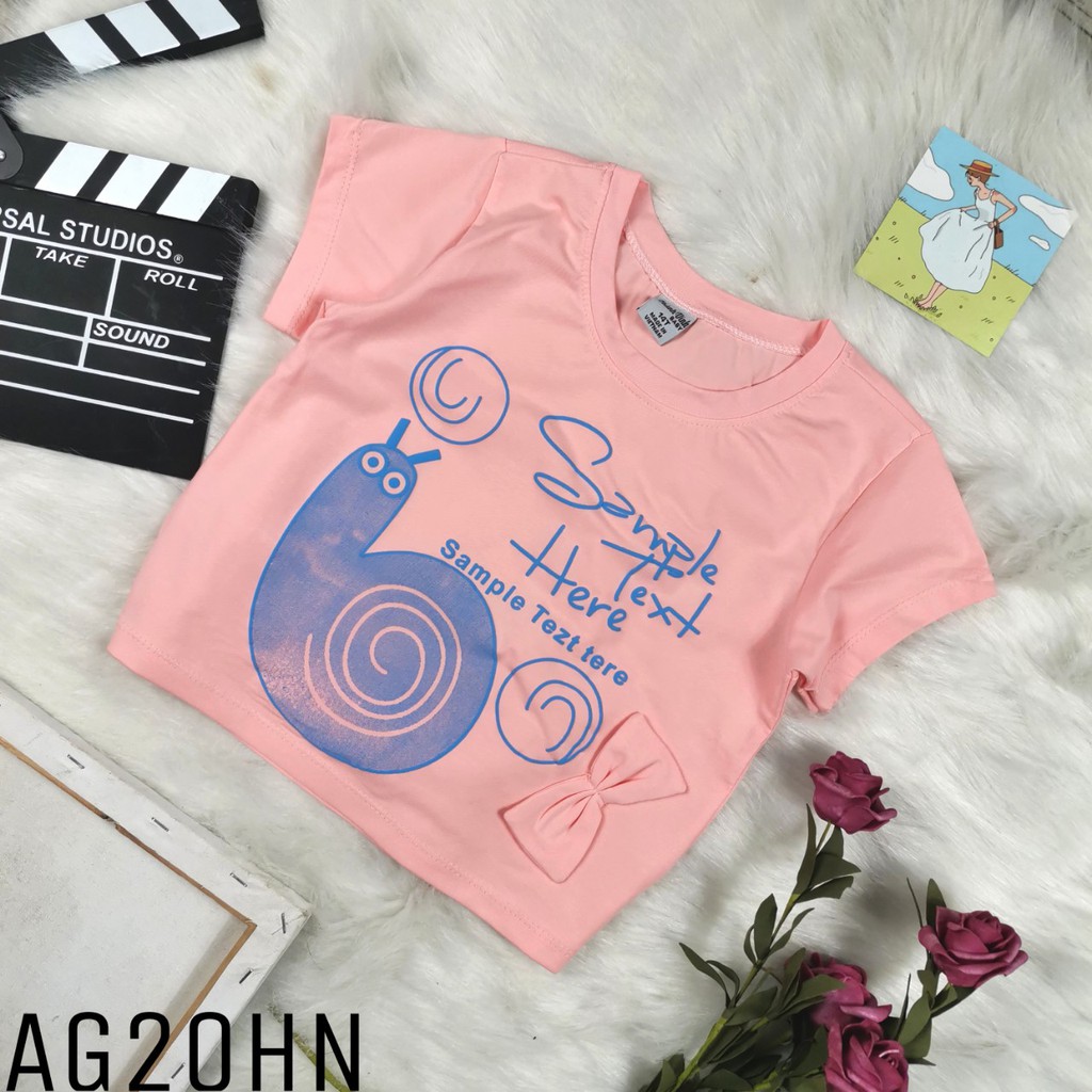 [COTTON 4 CHIỀU] Áo bé gái CROPTOP size đại thun cotton mềm mịn AG20