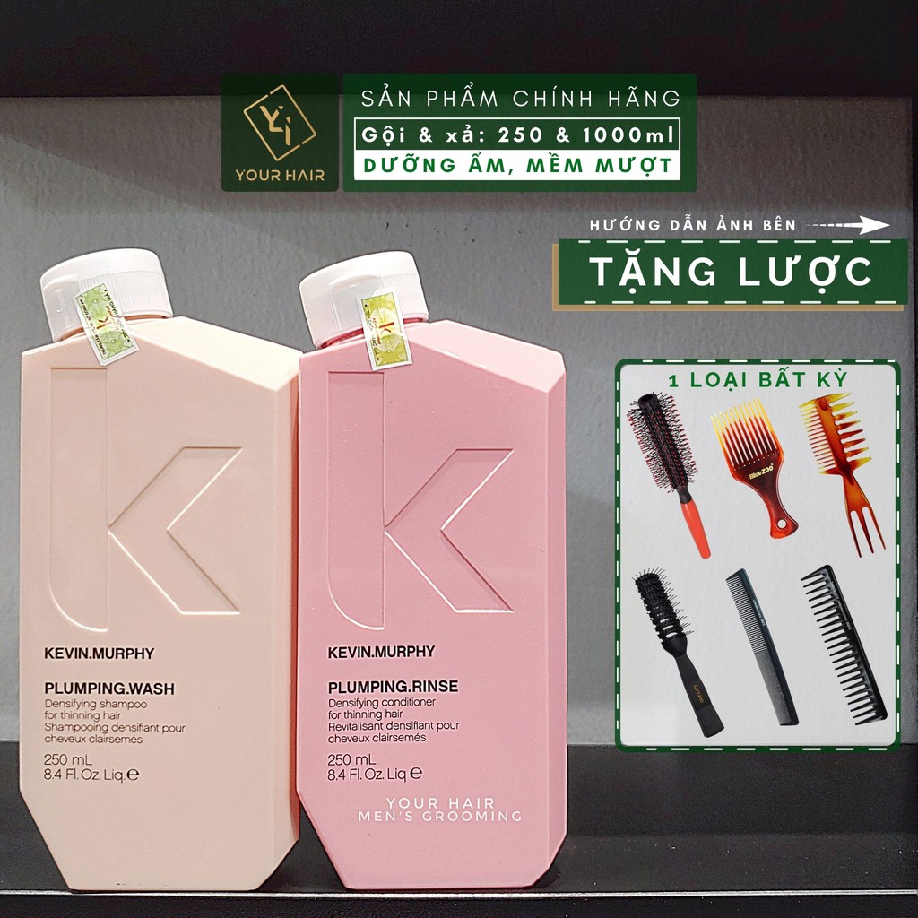 [Tặng Lược] COMBO GỘI XẢ làm PHỒNG và DÀY cho TÓC MỎNG Kevin Murphy PLUMPING WASH &amp; RINSE 250ml | 1000ml