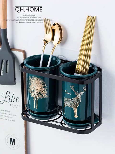 ( có sẵn )Ống cắm đũa sứ xanh cao cấp | BigBuy360 - bigbuy360.vn