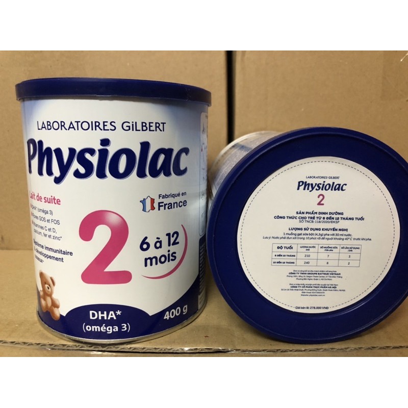 [DATE T9/2023] Combo 2 lon Sữa bột Physiolac số 2 - 400gr