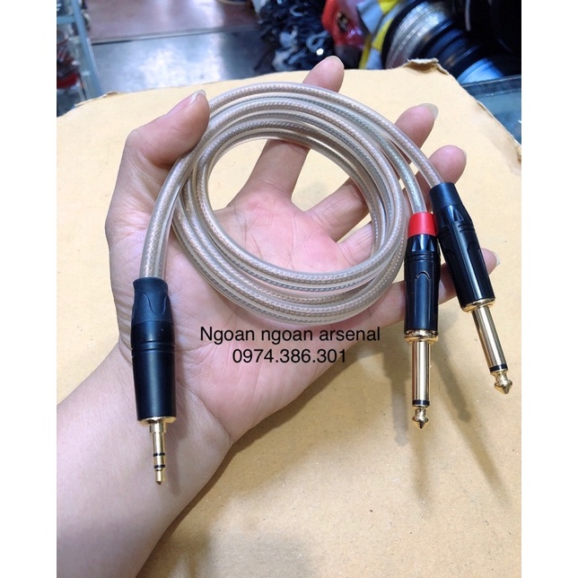 dây 3.5 ra 2 đầu 6 ly(6.35ly) mono hàng chất lượng