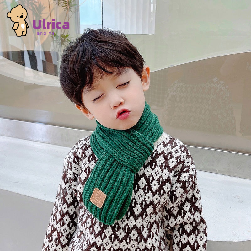 Ulrica Khăn Choàng Cổ Bằng Len Dệt Kim Mềm Mại Giữ Ấm Mùa Đông Dành Cho Bé Trai Bé Gái
