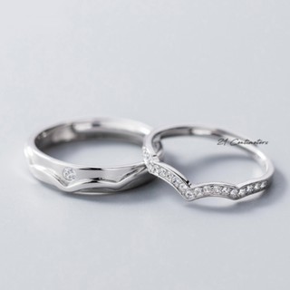 Nhẫn đôi bạc The Waves Nhẫn bạc Tiệm bạc 21Centimeters