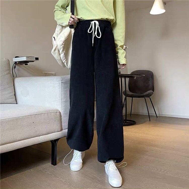 Quần Jogger Nam Nữ Chất Nhung Form Rộng Ống Dây Rút SPUN 2 Màu Dáng Hiphop Thể Thao Vải Mịn