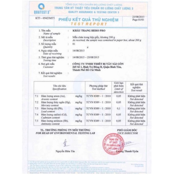 [Hộp 5 Cái] - Khẩu Trang N95 - 3D - 5 Lớp - HERO VN N95 Đạt Tiêu Chuẩn FDA và Quatest 3 | BigBuy360 - bigbuy360.vn