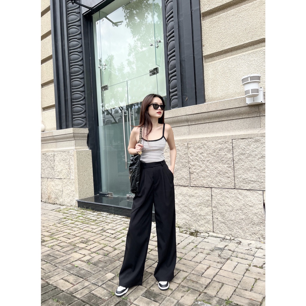 Quần dài ống rộng thắt lưng dán SANDY PANTS