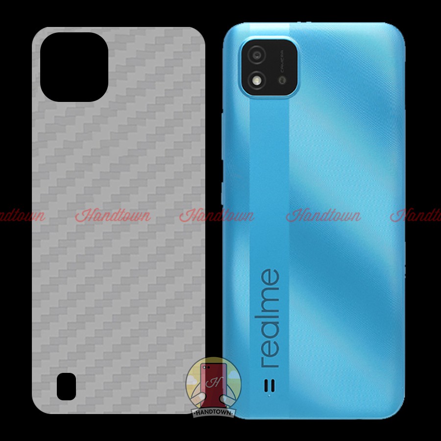 Miếng Dán Lưng Vân Cacbon Realme C20 C21 C21Y C25 C17 C15 C12 C11 2011Không Full Viền Bảo Vệ Mặt Lưng Máy Khỏi Trầy Xước