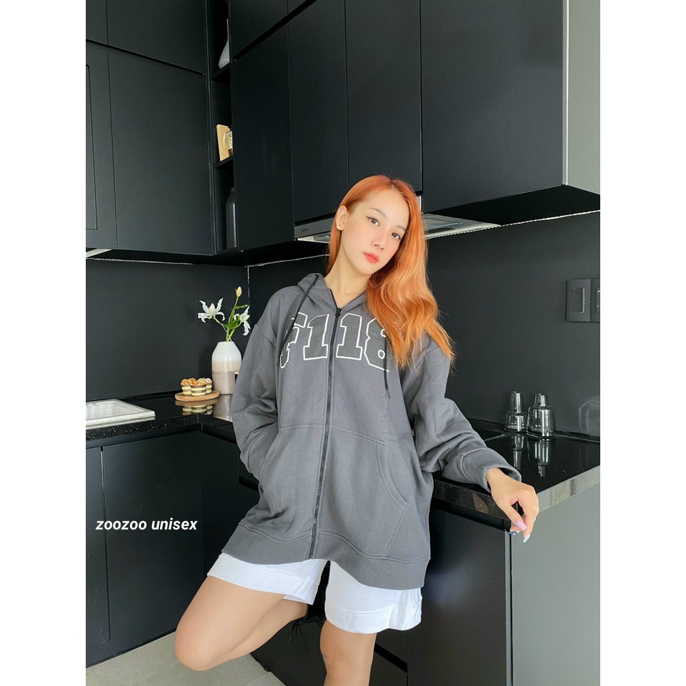 Áo khoác Hoddie nỉ bông in nổi F118 form rộng unisex Nam Nữ  Zz_Unisex