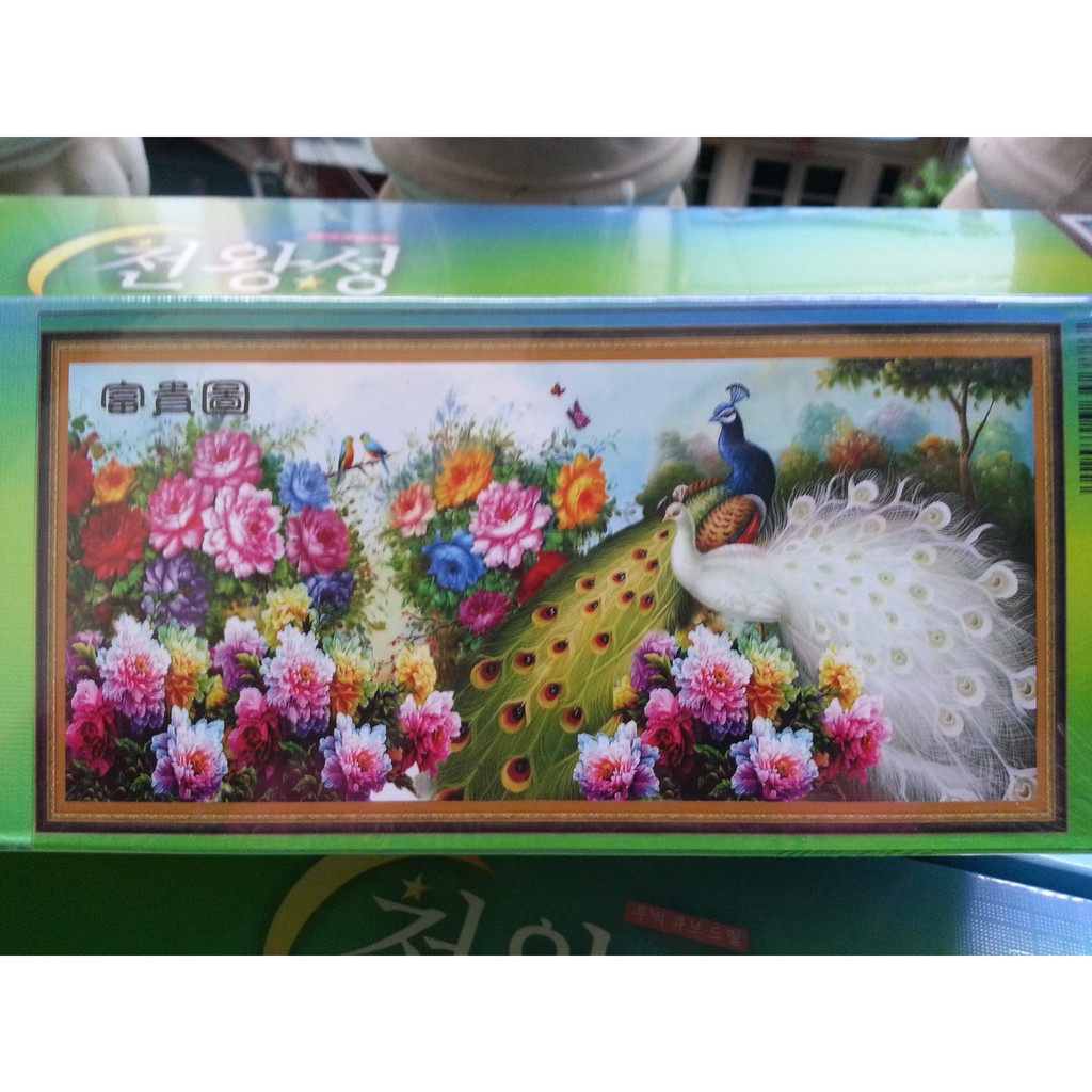 Tranh đính đá đôi công mẫu đơn H688