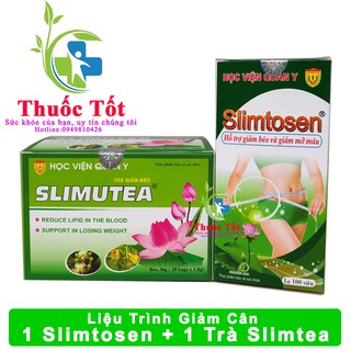 [ Chính Hãng ] Bộ Giảm Cân Giảm Béo 1 Slimtosen + 1 Slimutea Học Viện Quân Y Giảm Béo Cực Hiệu Quả
