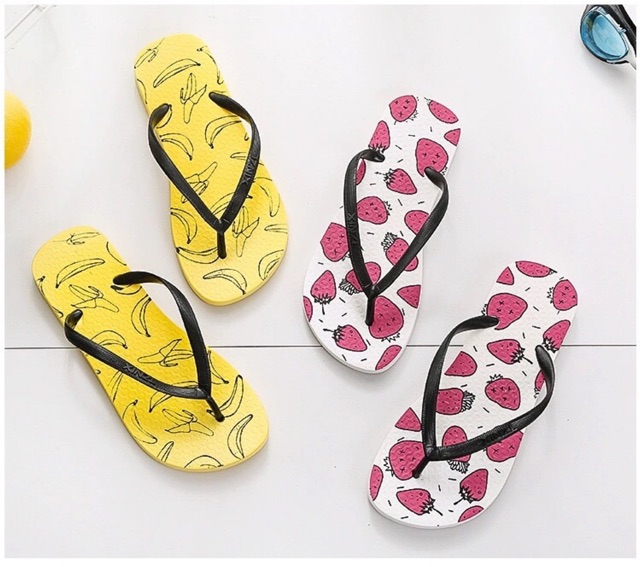 Dép Nữ Xỏ Ngón Dép Kẹp Cao Su Đế Đúc Hoạ Tiết Siêu Xinh Size 36-40 - Lucky Girl shop