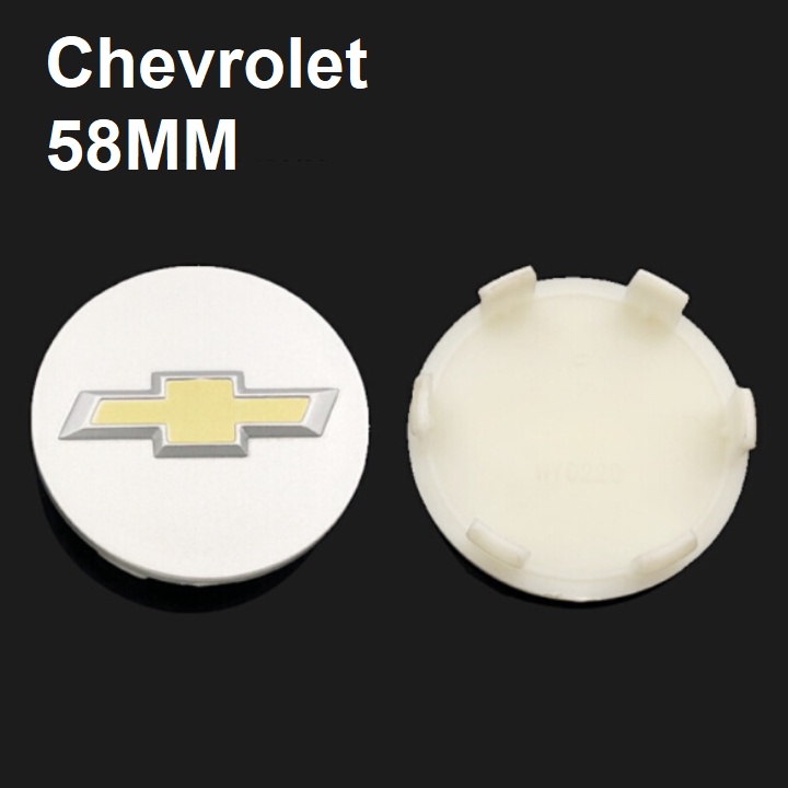 Logo chụp mâm, ốp vành la zăng bánh xe ô tô Chevrolet đường kính 58mm, chất liệu nhựa ABS cao cấp