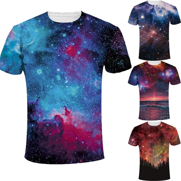 Áo Thun Thời Trang Nam In Hình Vũ Trụ Galaxy 2021 3D Độc Đáo
