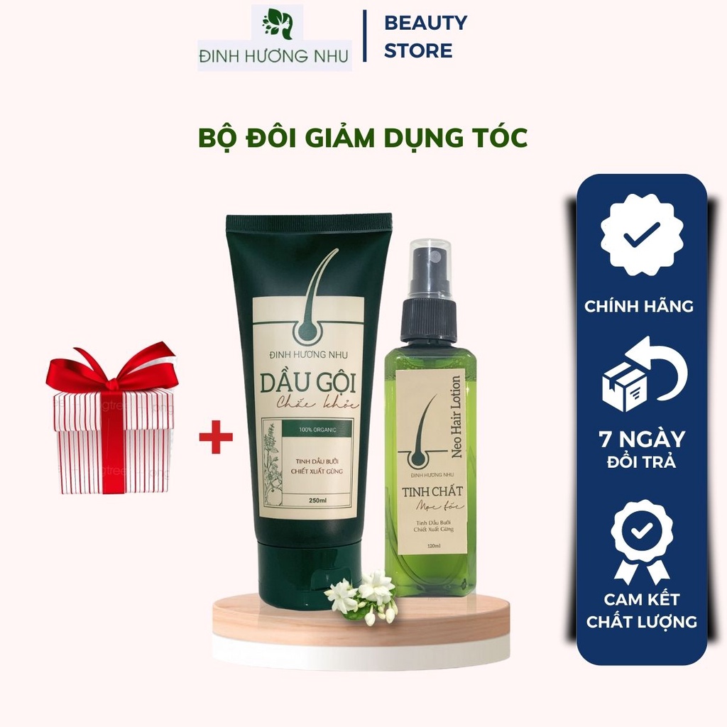 Dầu Gội Bưởi Mọc Tóc & Xịt Dưỡng Tóc Đinh Hương Nhu, Dầu Gội Thảo Dược Giảm Dụng, Kích Thích Mọc Tóc An Toàn Hiệu Quả