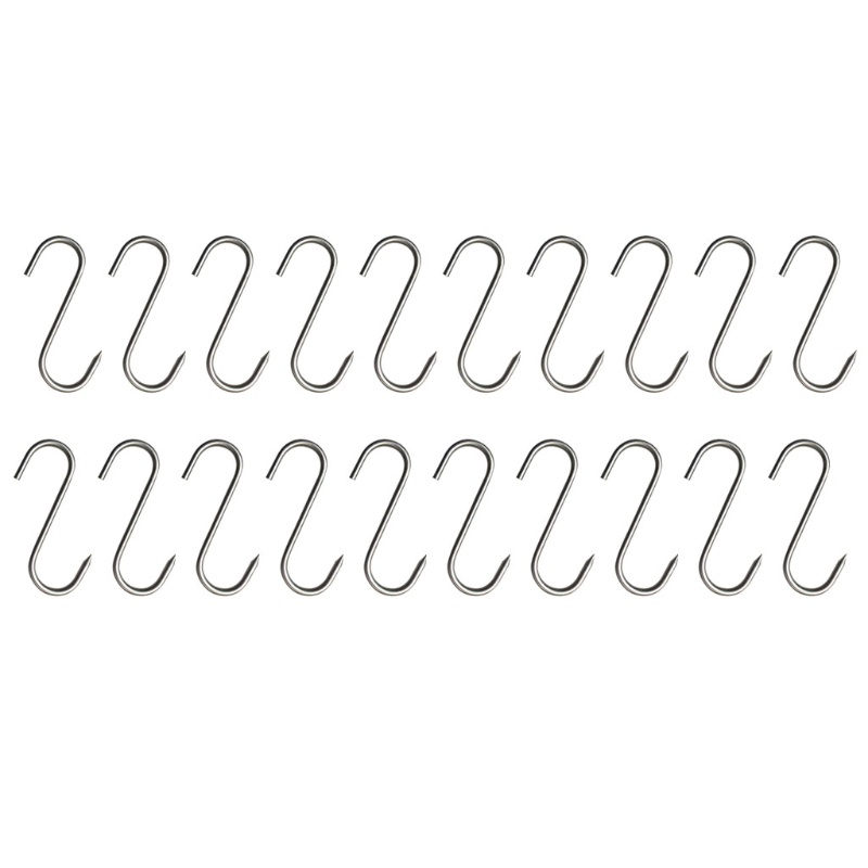 Set 20 móc treo thịt bằng thép không gỉ sắc bén cho nhà bếp