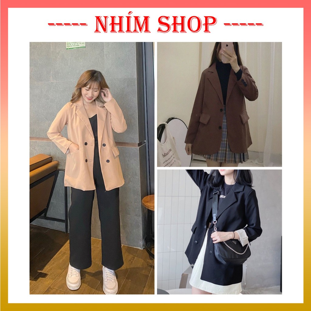 Blazer nữ 2 lớp, áo blazer ulzzang ♥️ Áo vest màu đen, áo vest nữ NhimShop BZ02