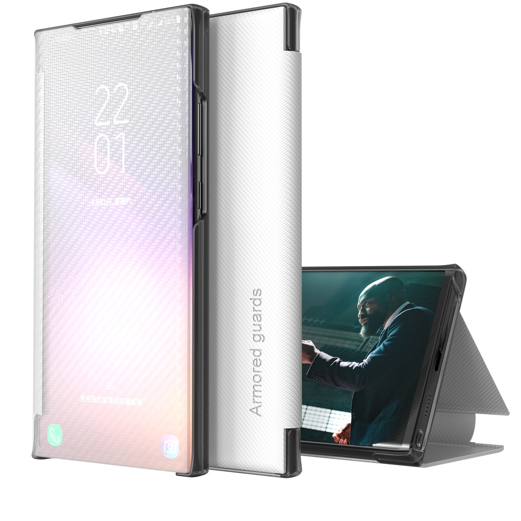 Bao Da Điện Thoại Sợi Carbon Nắp Lật Nam Châm Cho Samsung Galaxy A12 A52 A32 A51 A71 S21 Plus Ultra 4g 5g Ốp