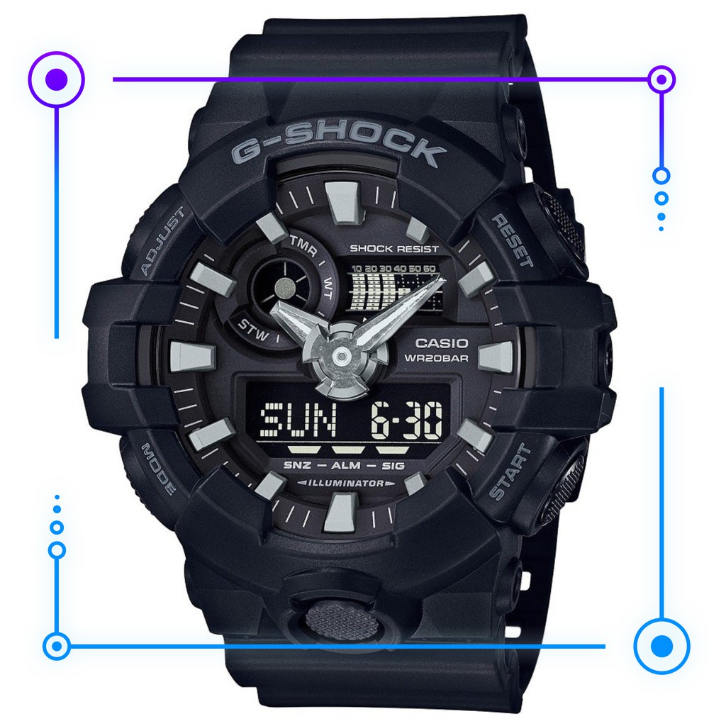 ĐỒNG HỒ NAM G-SHOCK GA-700-1B - FULL BLACK - MÀU TRUYỀN THỐNG