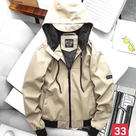 Áo khoác dù nam 2 lớp phối màu trắng đen cao cấp MURADFASHION Ms9039