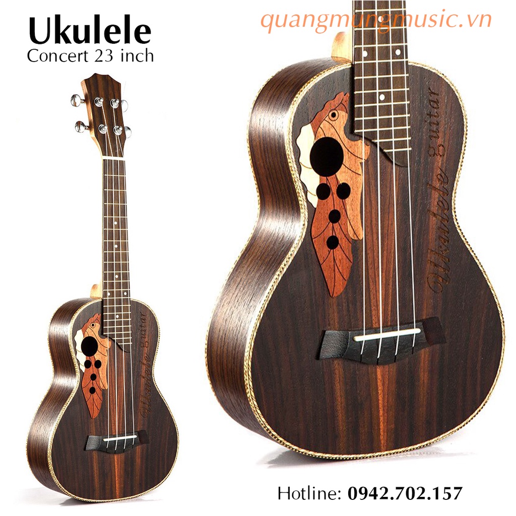 Ukulele 23 inch Cao Cấp - Ukulele Đẹp Chất Lượng + Full phụ kiện