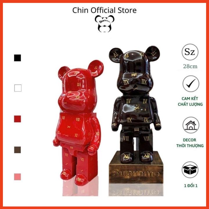 Bearbrick, gấu bearbrick 400%, sz bé 28cm, bản LV la mã đủ 5 màu chất liệu thạch cao - Chin Official Store