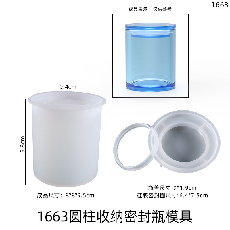 Tự làm chai silicone Hộp lưu trữ khuôn nhỏ giọt Chai niêm phong Chai kín Khuôn có sọc Hình trụ kín