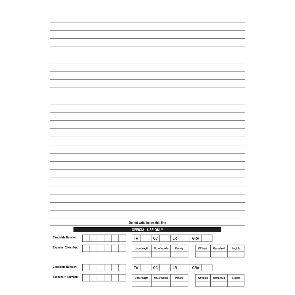 Bộ mẫu giấy thi IELTS - IELTS Answer Sheet - Khổ A4 - ĐL 70msg