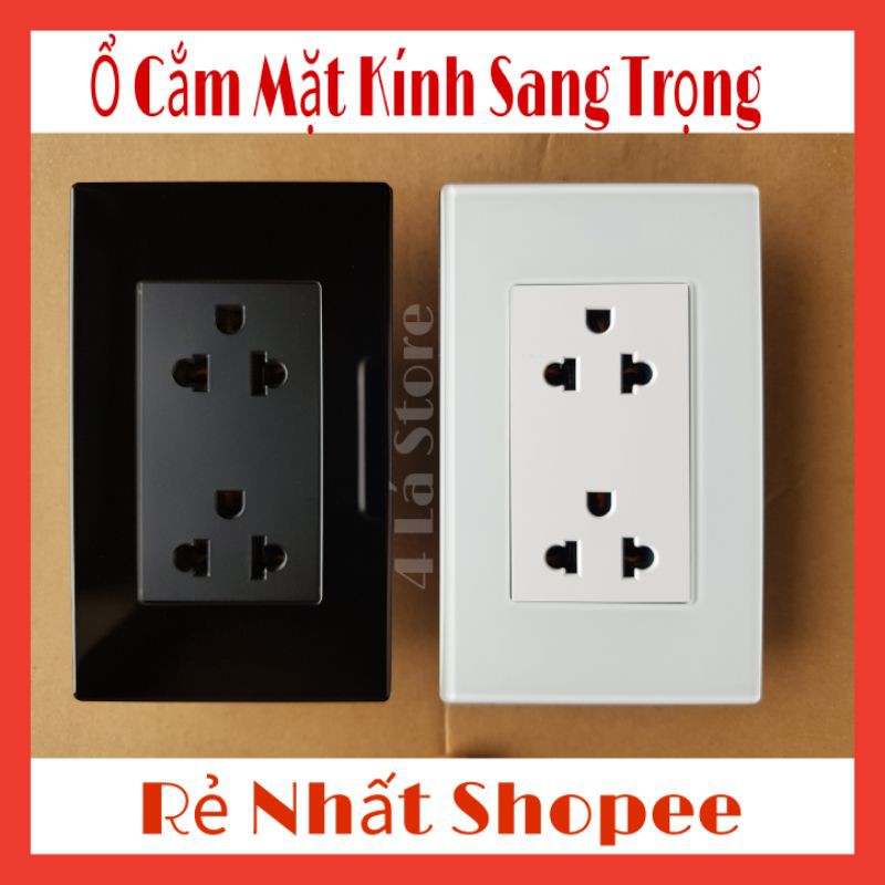 ổ cắm mặt kính 3 chấu sang trọng cao cấp smarthome