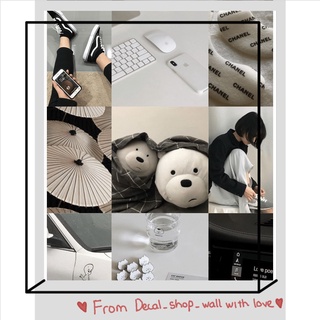 12 tấm Wall Collage keo sẵng dán tường trang trí phòng ngủ - theme BLACK WHITE