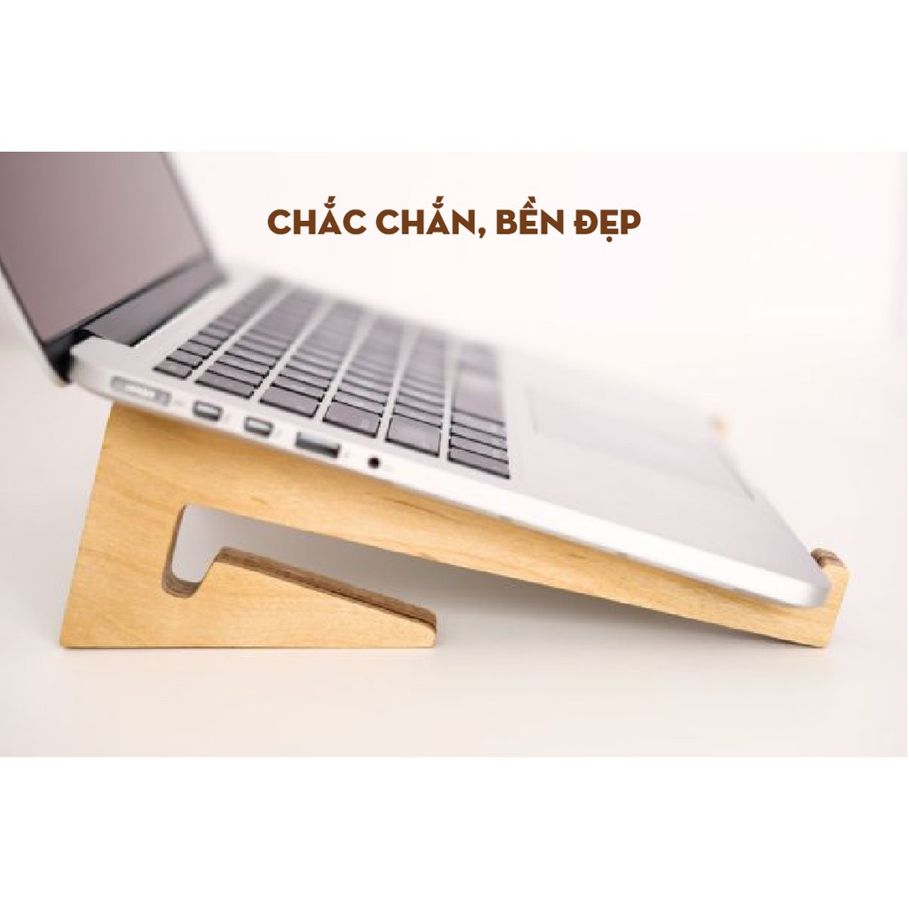 Kệ laptop, Giá đỡ laptop Size M bằng gỗ tự nhiên tiện dụng, bền đẹp