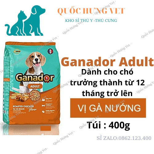 Thức Ăn Hạt Khô Ganador Cho Chó Con, Chó Lớn 400g-QUỐC HƯNG VET