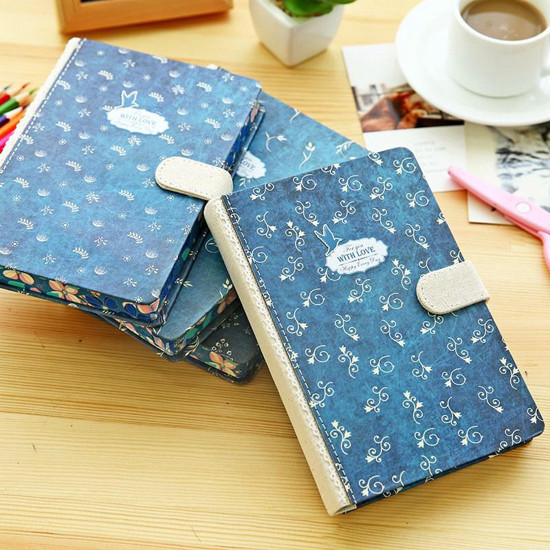 Sổ tay có khóa 128x186mm phong cách cổ điển